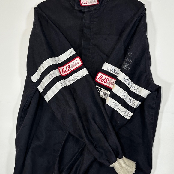 Vintage RJS Racing Equipment Mens Black Jacket Zip-Up Embroidered Signed 1990s - Picture 9 of 14